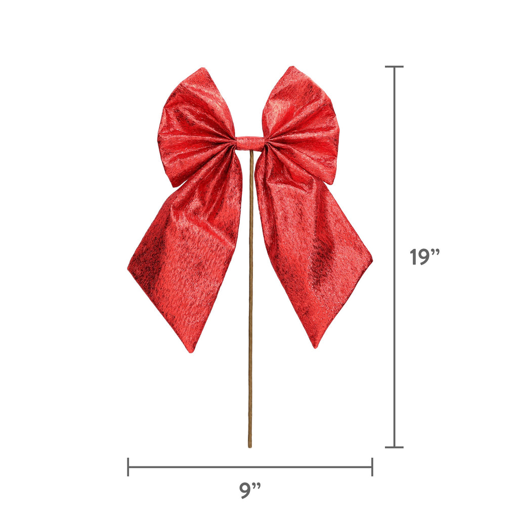 Red Bow Decorative Christmas Pick, 19", by Holiday Time