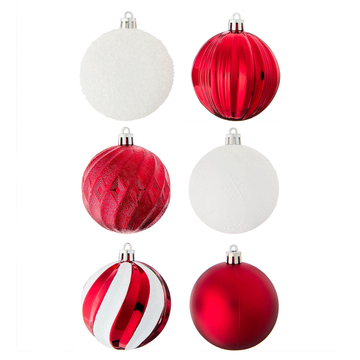 50-Count Red and White Ball Shatterproof Christmas Ornaments, 3", by Holiday Time
