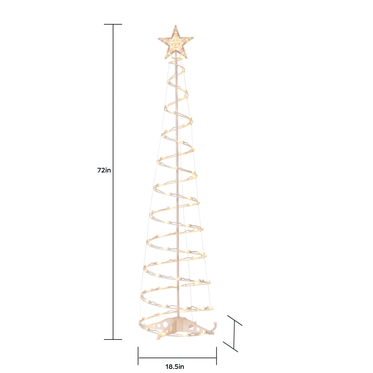 Indoor/Outdoor LED 8-Function Color-Changing Spiral Christmas Tree, Cool White to Multicolor, 6', by Holiday Time