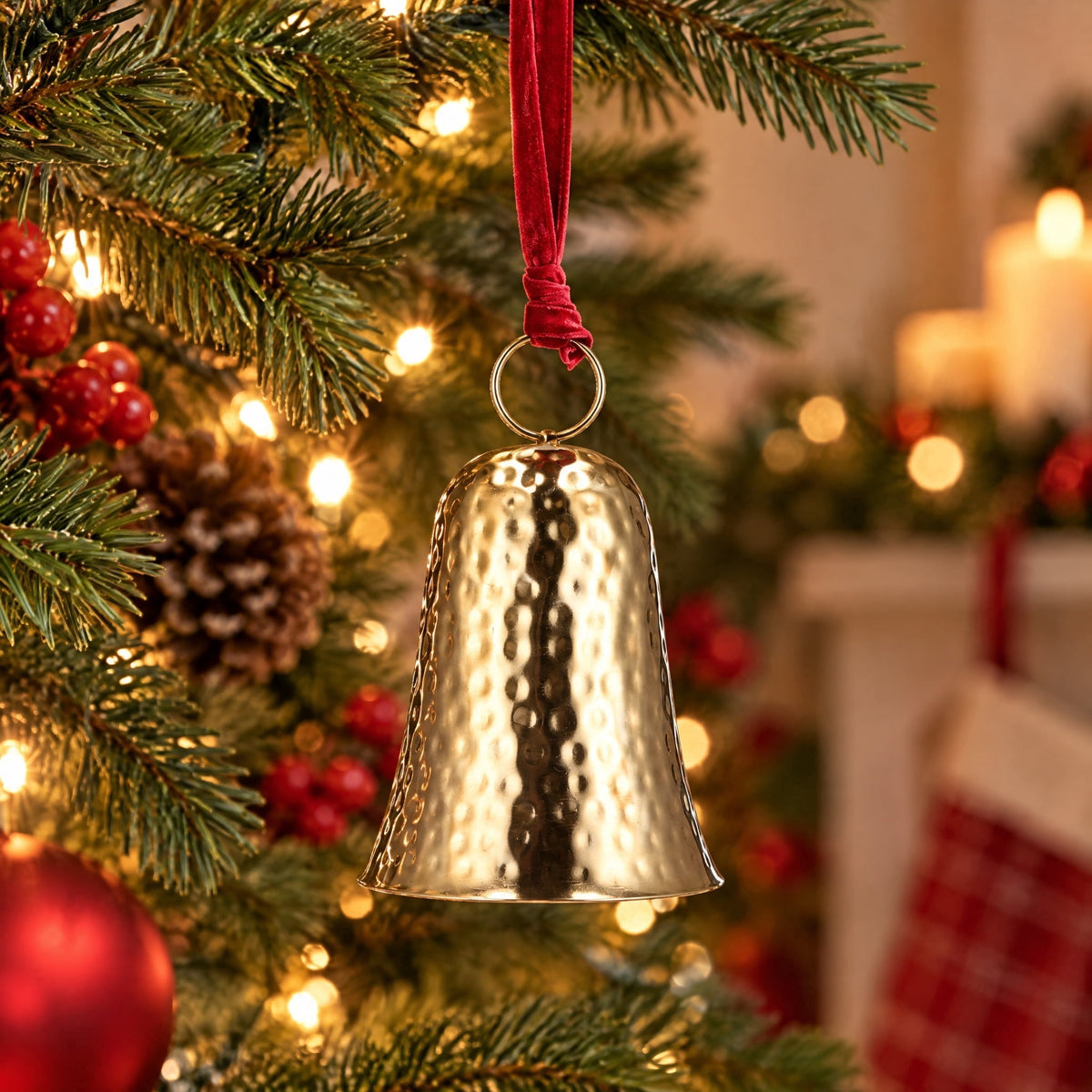 Metal Bell Christmas Decoration, Gold, 8", by Holiday Time