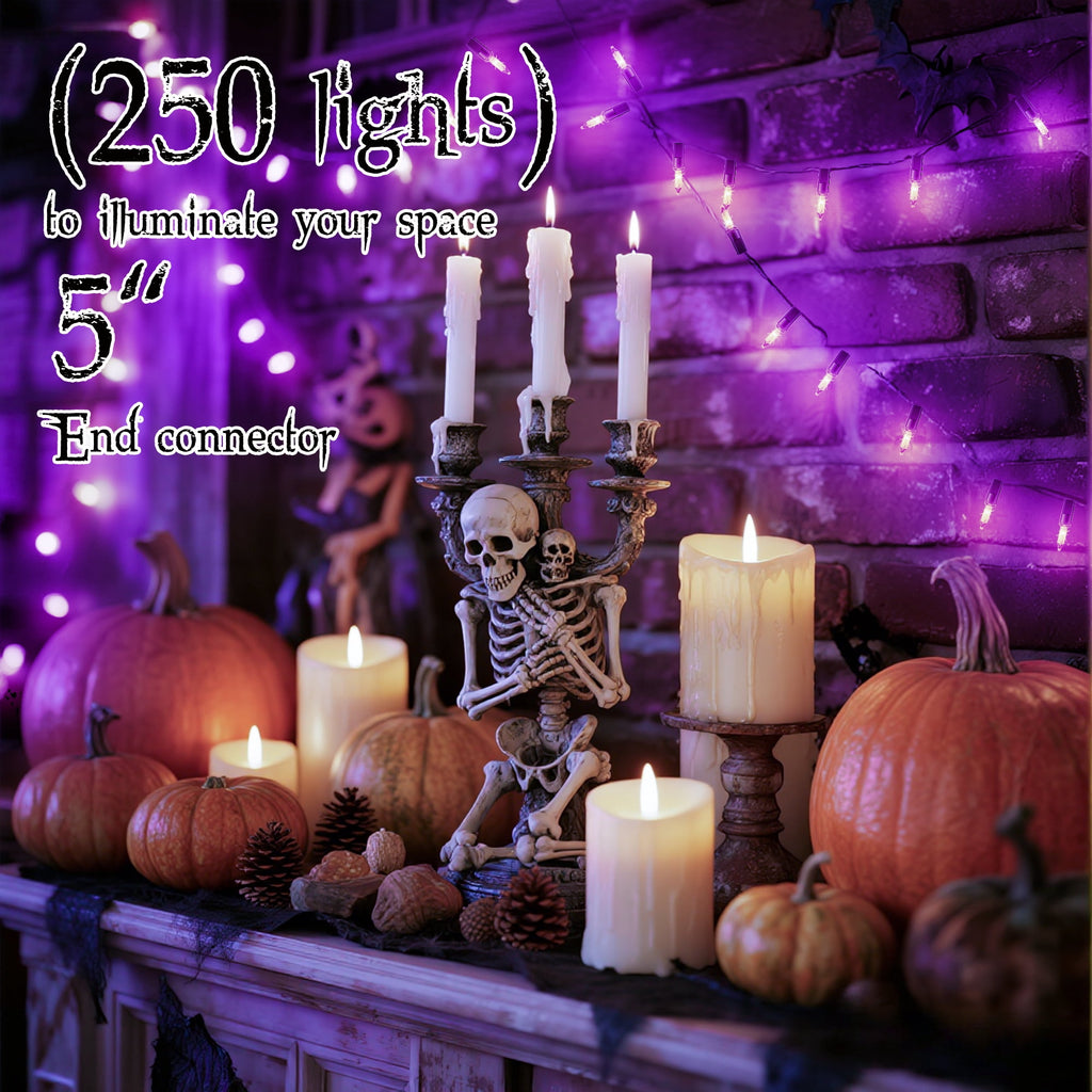 DAYBETTER Halloween String Lights, 32.8ft 100ct Incandescent Mini Lights, with 100 Count Purple Waterproof Bulbs, for Party, Yard, Christmas Tree, Halloween Decorations