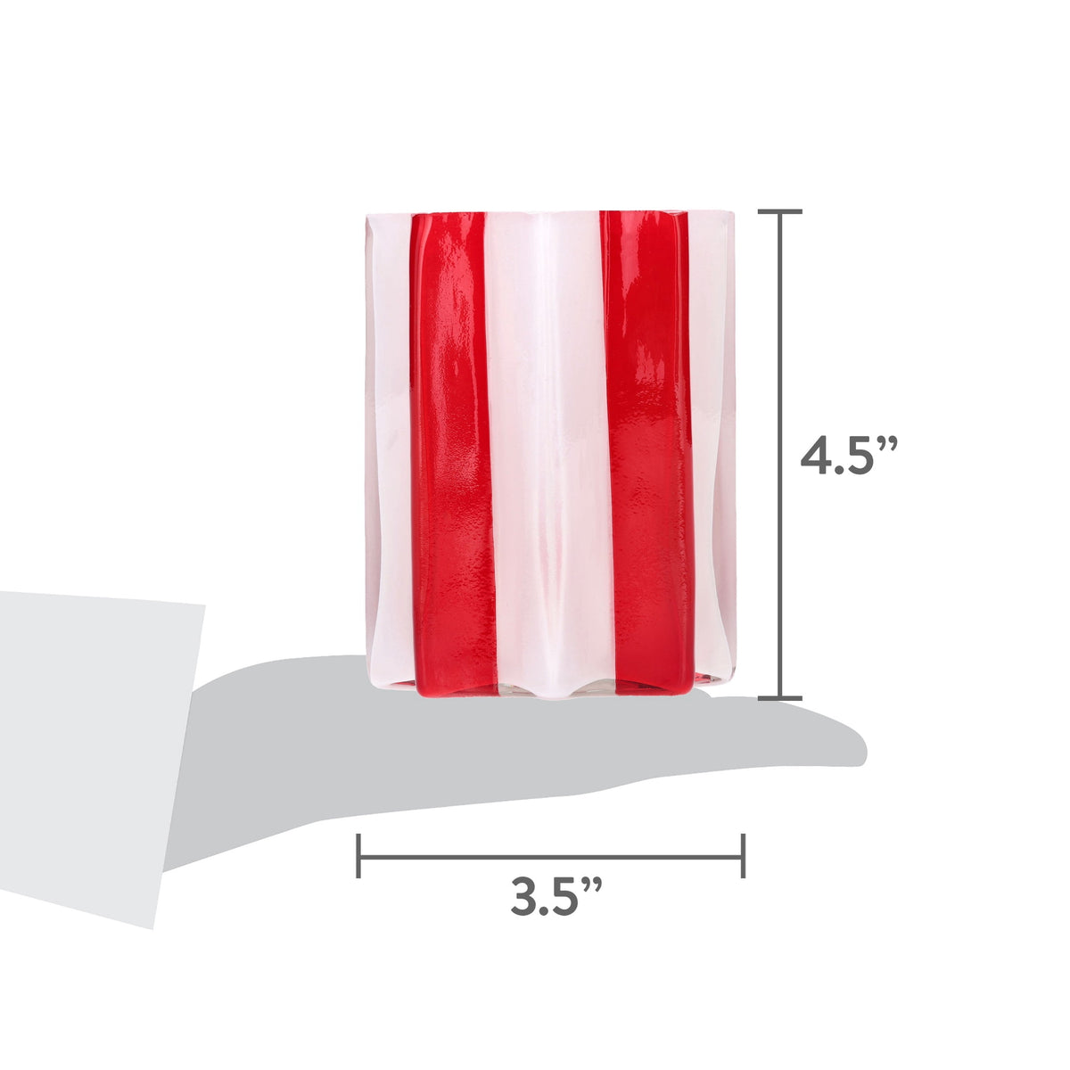 Red and White Glass Christmas Tealight Candle Holder, 4.5", by Holiday Time