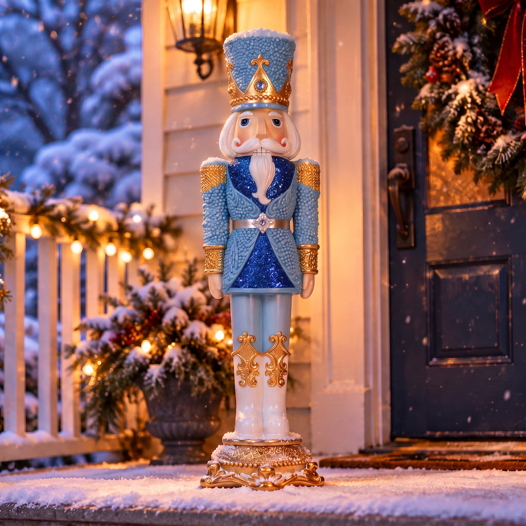 Sunnydaze Pink Polyresin Kenneth the Princely Nutcracker Christmas Statue, 37"