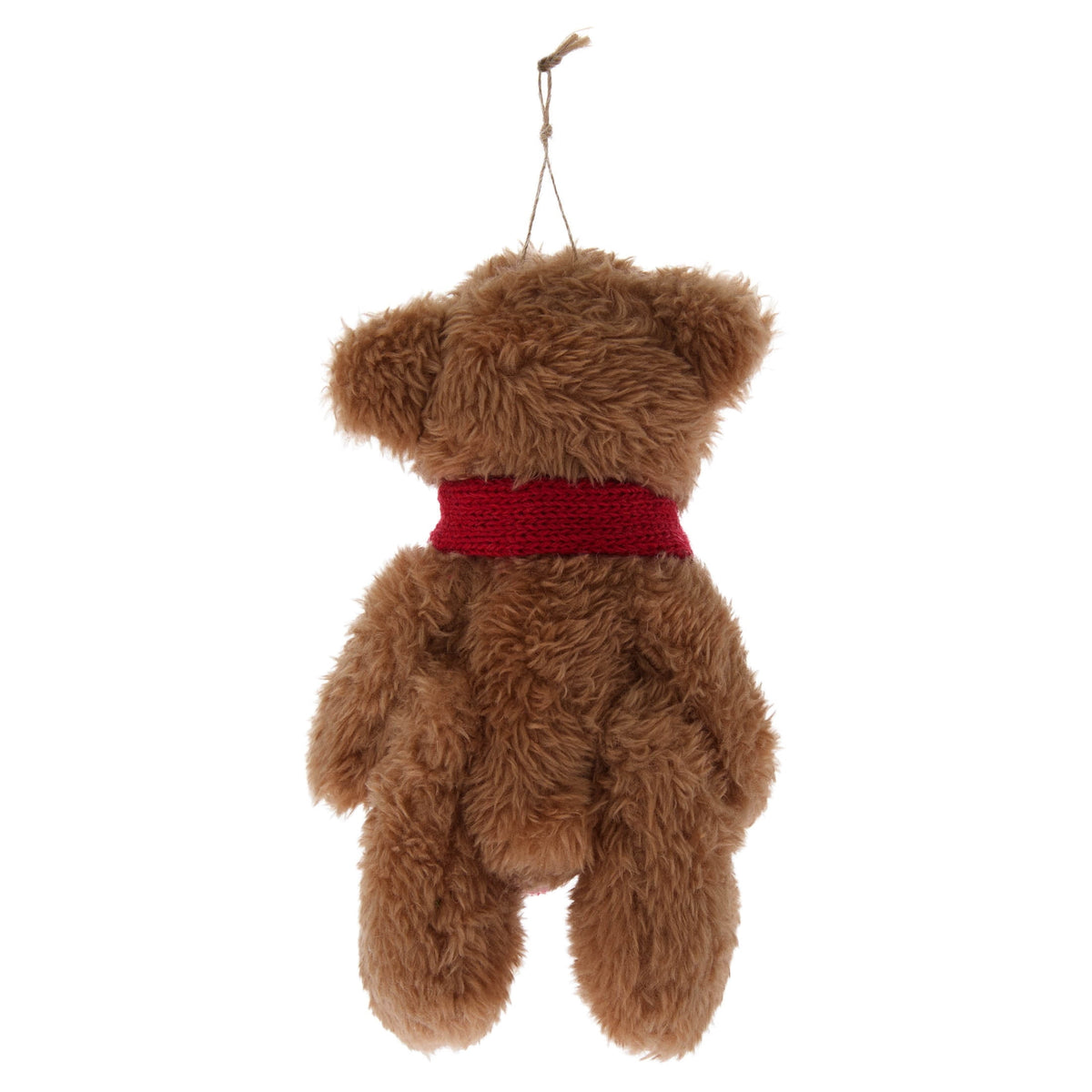 Brown and Red Plush Teddy Bear Christmas Ornament, 6", by Holiday Time