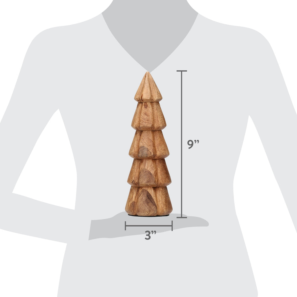 Wood Tree Christmas Decoration, Natural, 9", by Holiday Time