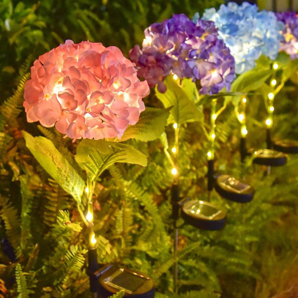 Gnmfd Solar Flower Patio Outdoor Decorative Lights LED Holiday Plug Lights for Garden Yard Porch Walkway Christmas Decorations Solar Lights Outdoor Waterproof 26.77in