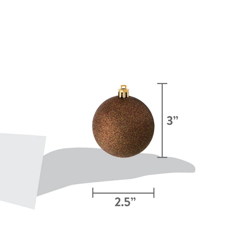 50-Count Brown/Bronze/Champagne Ball Shatterproof Christmas Ornaments, 3", by Holiday Time