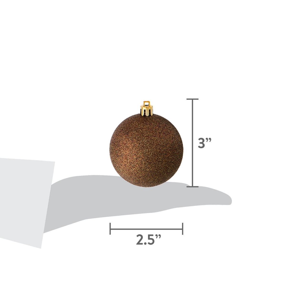 50-Count Brown/Bronze/Champagne Ball Shatterproof Christmas Ornaments, 3", by Holiday Time