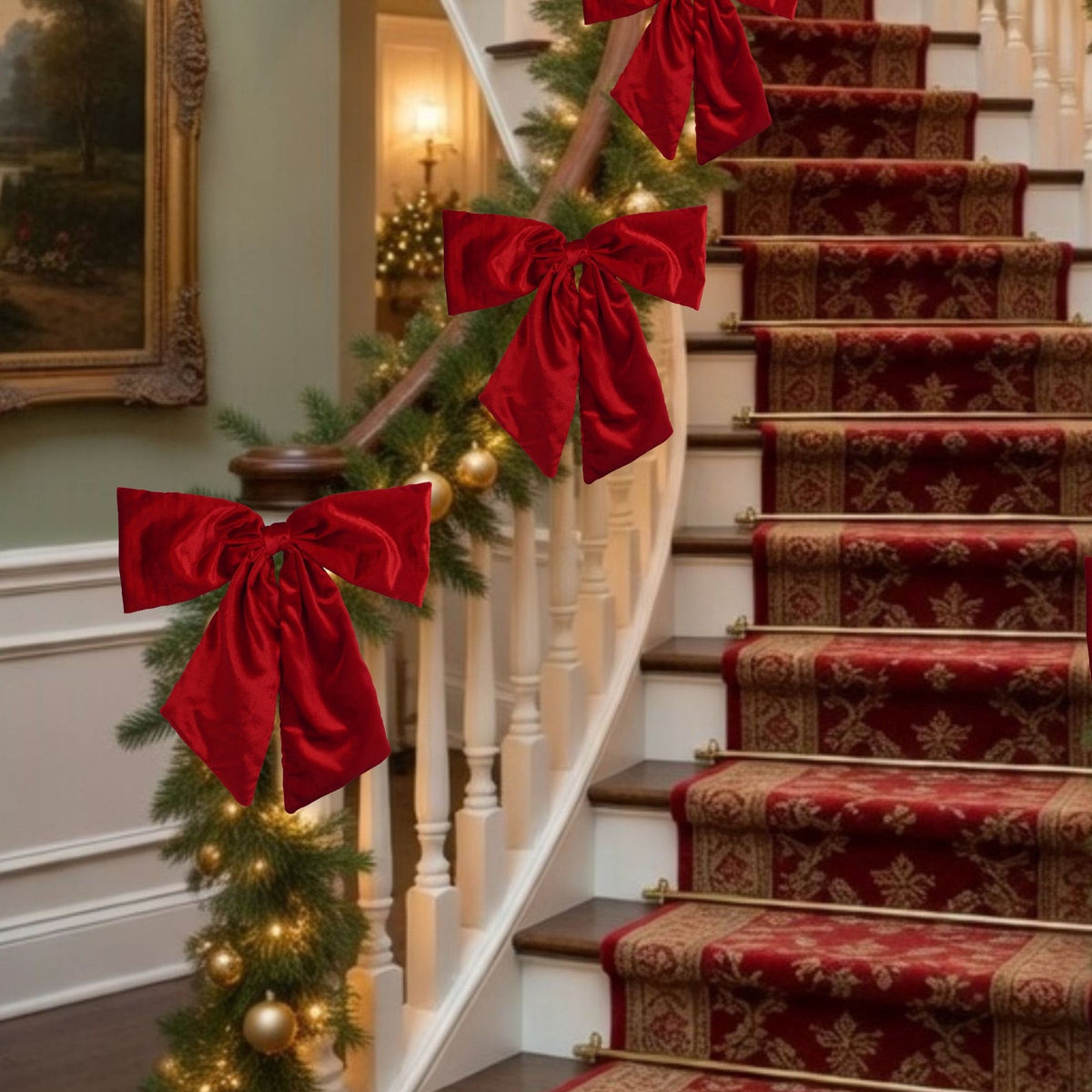 Red Velvet Decorative Christmas Bow, 14", by Holiday Time