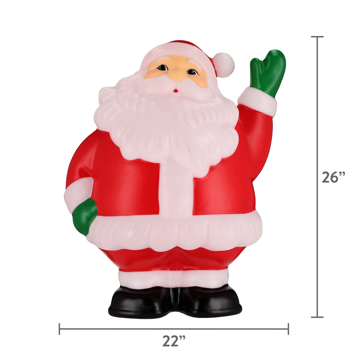 Lighted Blow Mold Santa Indoor/Outdoor Christmas Decoration, Multicolor, 26", by Holiday Time