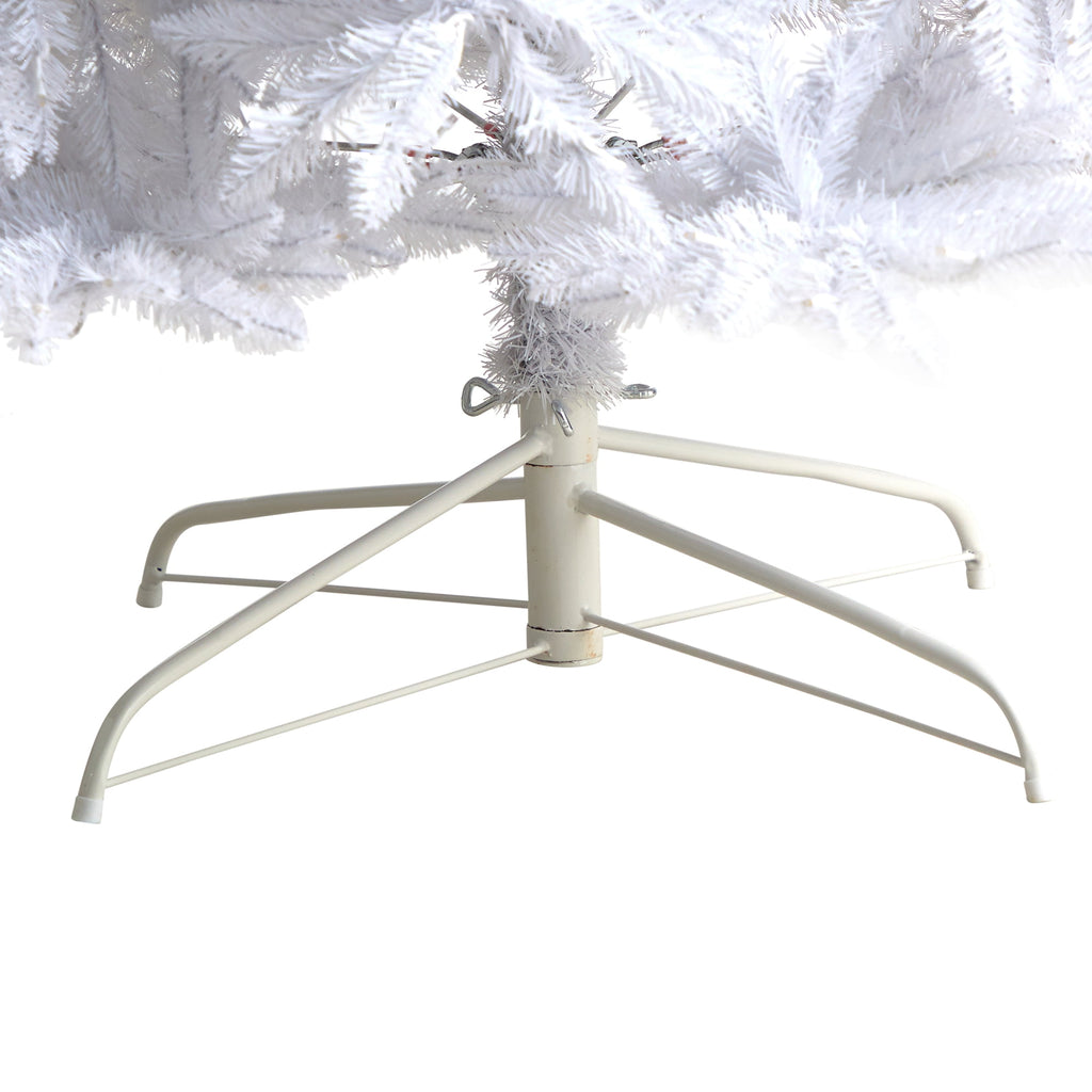 Nearly Natural 3' White Slim Artificial Christmas Tree Prelit 50 Warm White LED Lights