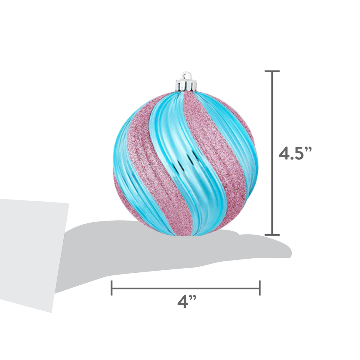 8-Count Champagne and White Ball Shatterproof Christmas Ornaments, 4.5", by Holiday Time