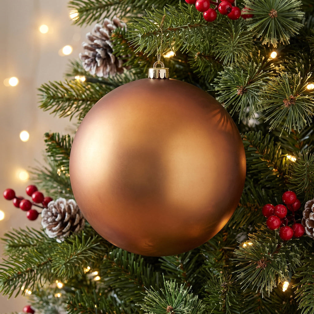 2-Count Bronze Jumbo Ball Shatterproof Christmas Ornaments, 8.5", by Holiday Time