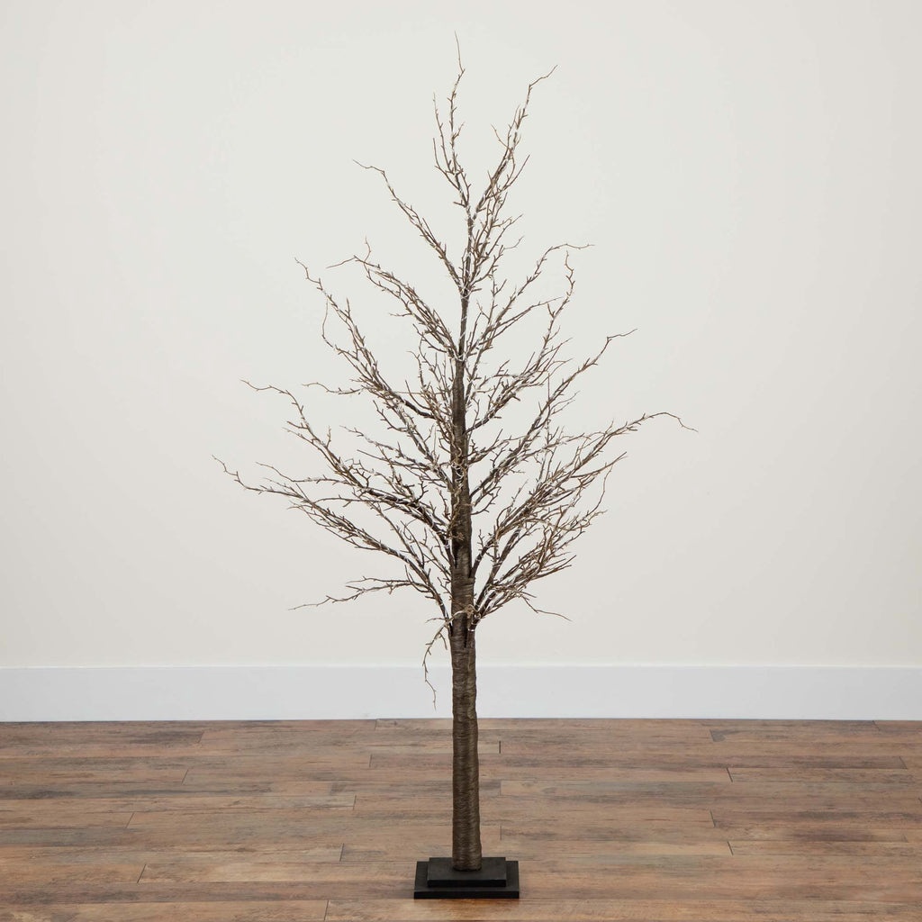 Nearly Natural Pre-Lit Brown Twig Artificial Christmas Tree - 4' - Warm White LED Lights