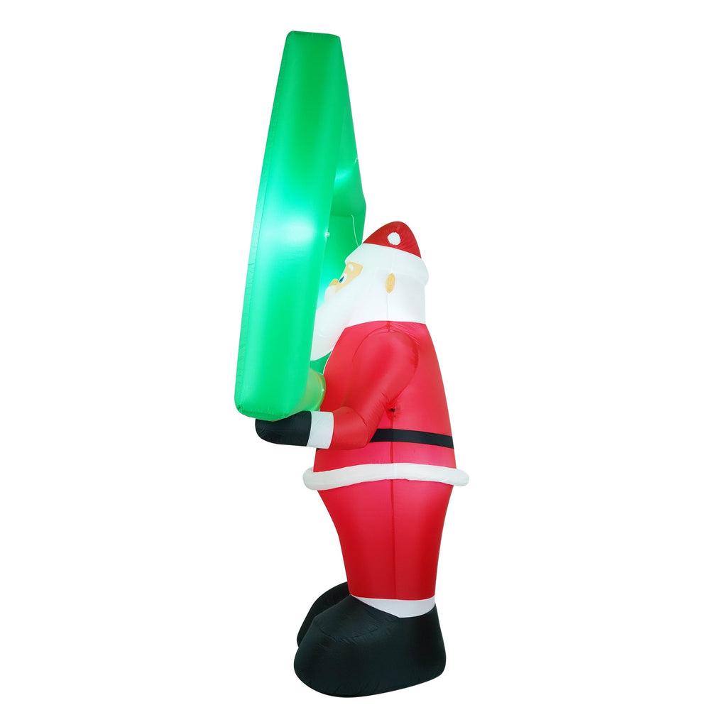 Yexmas 7FT Christmas Inflatable Santa Claus with Photo Frame, Blow Up Santa Claus Xmas Decorations for Outdoor Indoor, Built-in LED Light for Yard Gardern Lawn