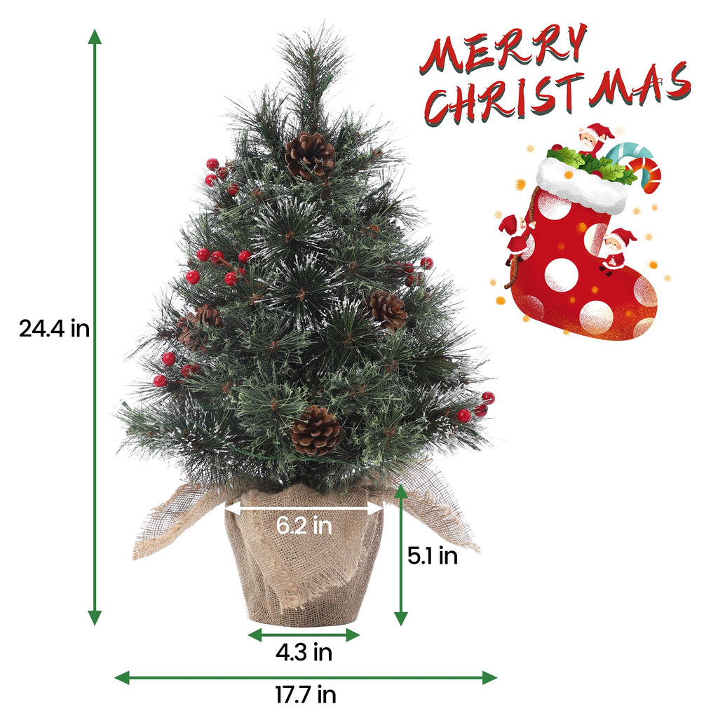 Huisuilinss Artificial Mini Christmas Tree,3FT Pre-Lit Christmas Tree,Tabletop Christmas Tree With Led Lights,Battery Powered Xmas Decoration For Fireplace Office Home Decor Indoor