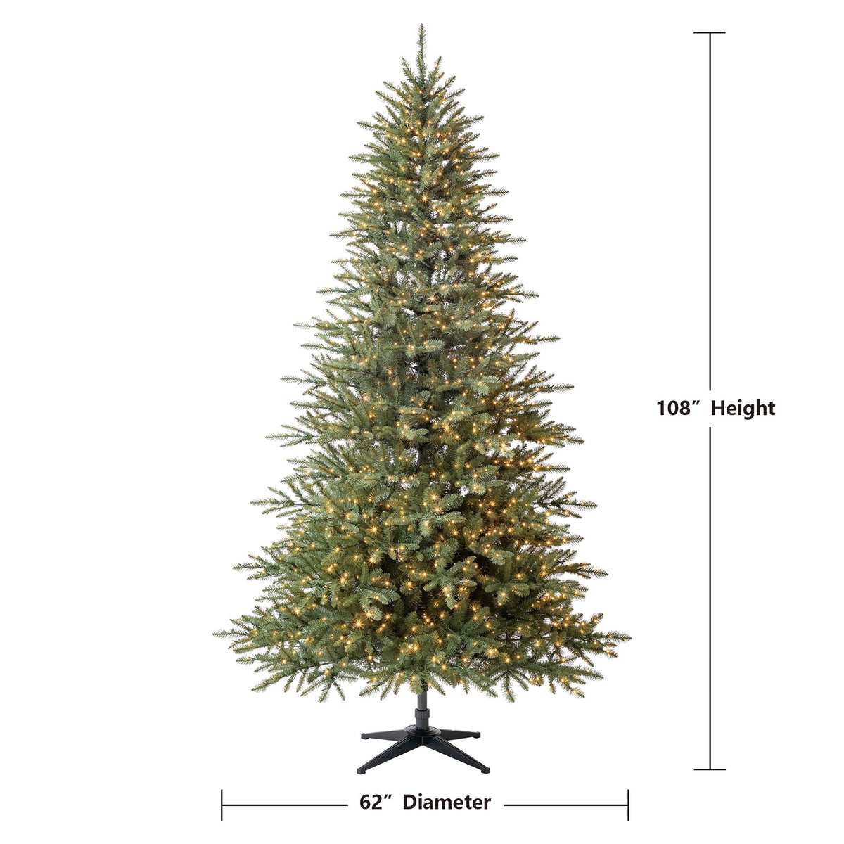 7.5' Pre-Lit Milford Pine Green Artificial Christmas Tree with LumaDazzle Color-Changing Twinkle LED Lights, Quick Set, and Stand, by Holiday Time