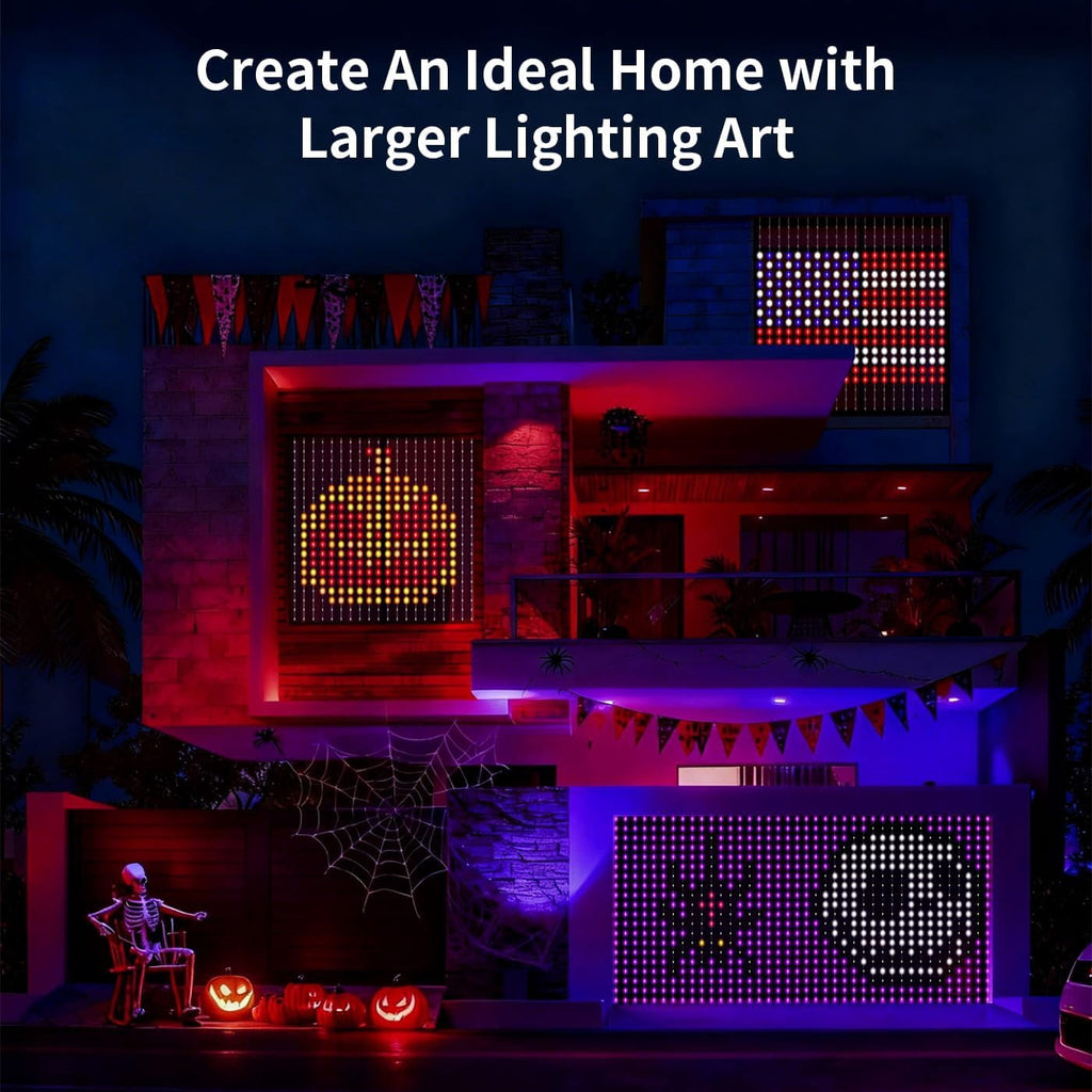 SuperRGB Smart Curtain Lights,400 LED 9.8ft x 9.8ft APP & Remote Control Color Changing RGB Dynamic DIY Fairy String Lights for Bedroom Backdrop Wall Window Decor