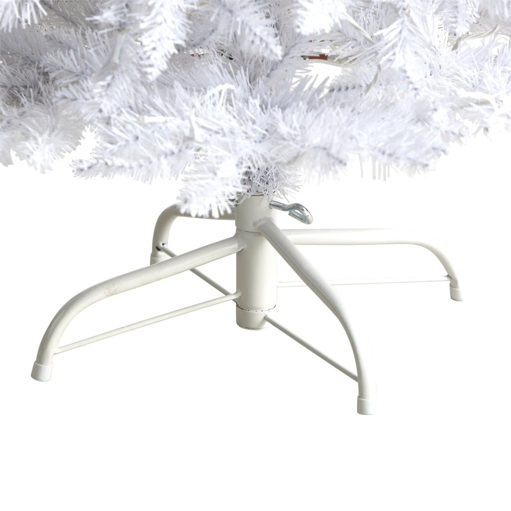 Nearly Natural 3' White Slim Artificial Christmas Tree Prelit 50 Warm White LED Lights
