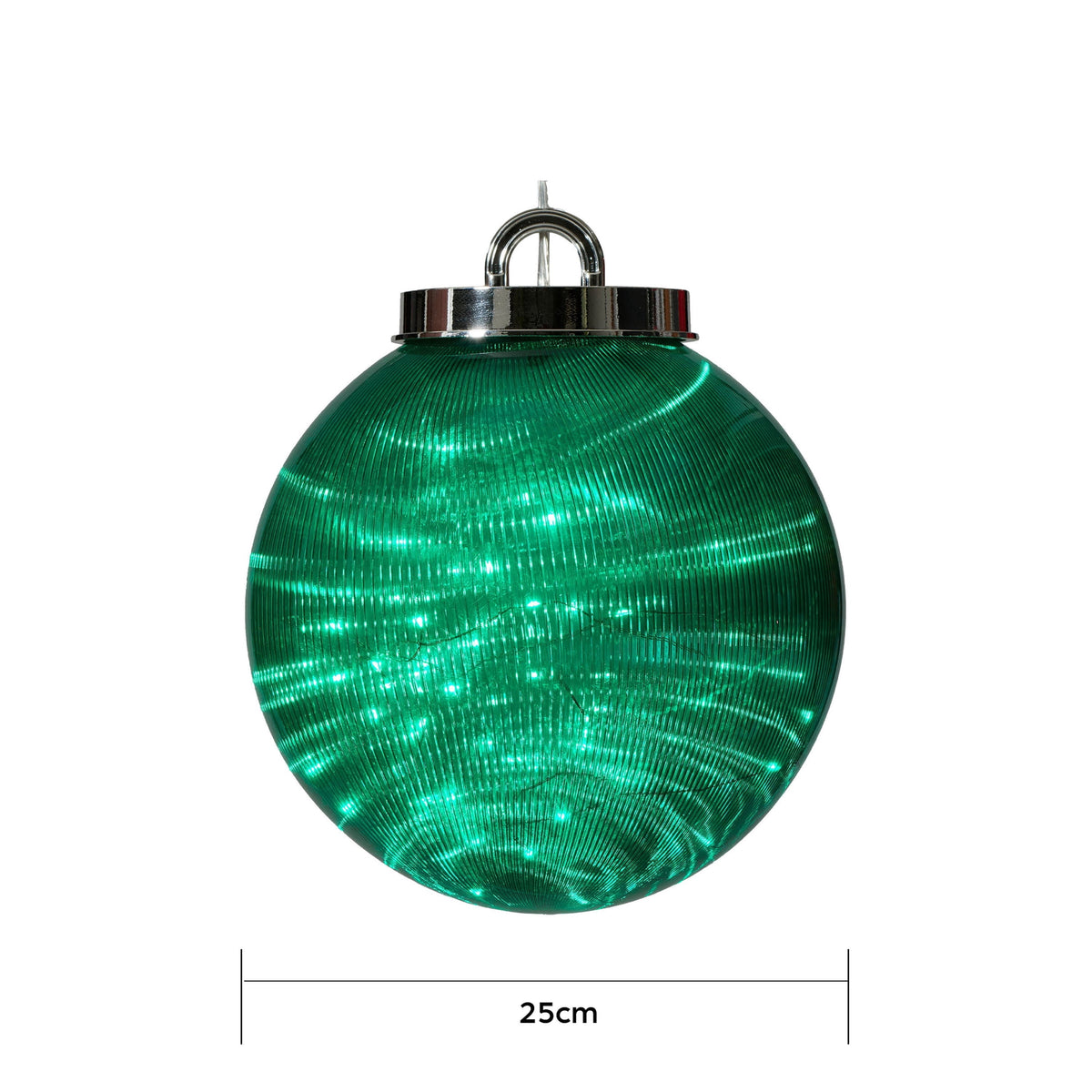 Indoor/Outdoor LED 8-Function Shatterproof Christmas Ornament Decoration with 100 LED Lights, Red, 11.8", by Holiday Time