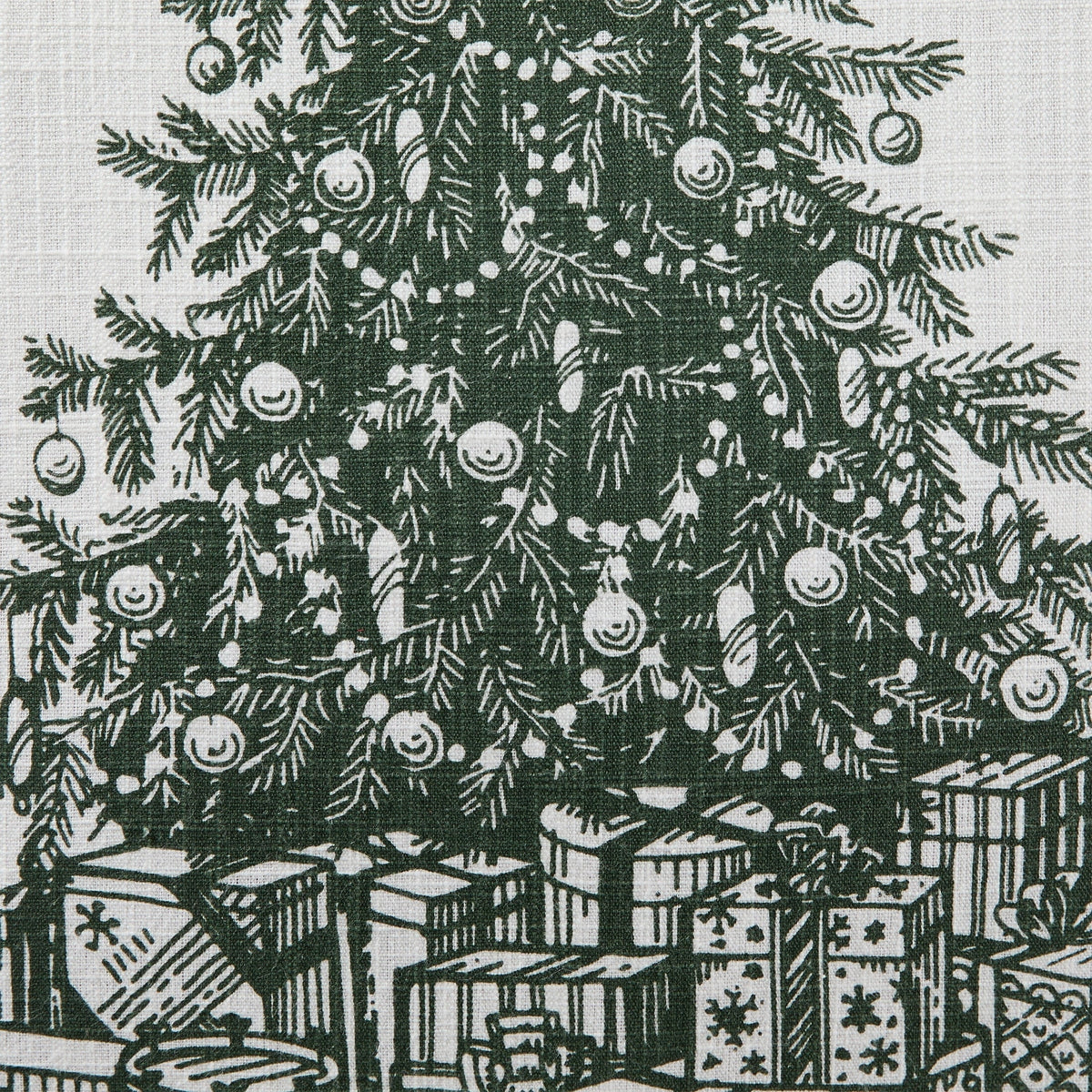 My Texas House Vintage Christmas Tree Decorative Pillow, Green and White, 20" x 20"