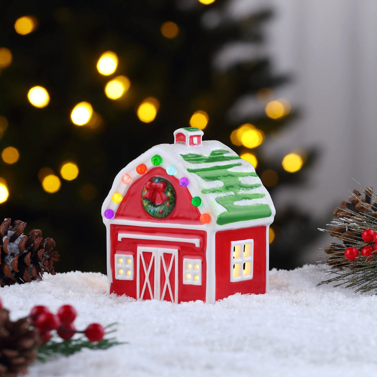 Mr. Christmas 5" Nostalgic Ceramic Village Barn