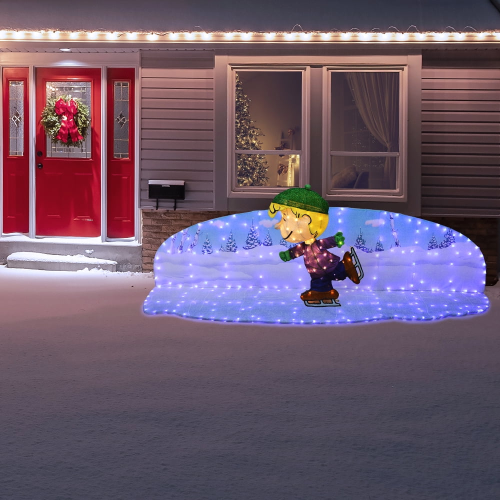 32INCH Skating Sally Peanuts 3D Lighted LED Holiday Charlie Brown Christmas Yard Decor