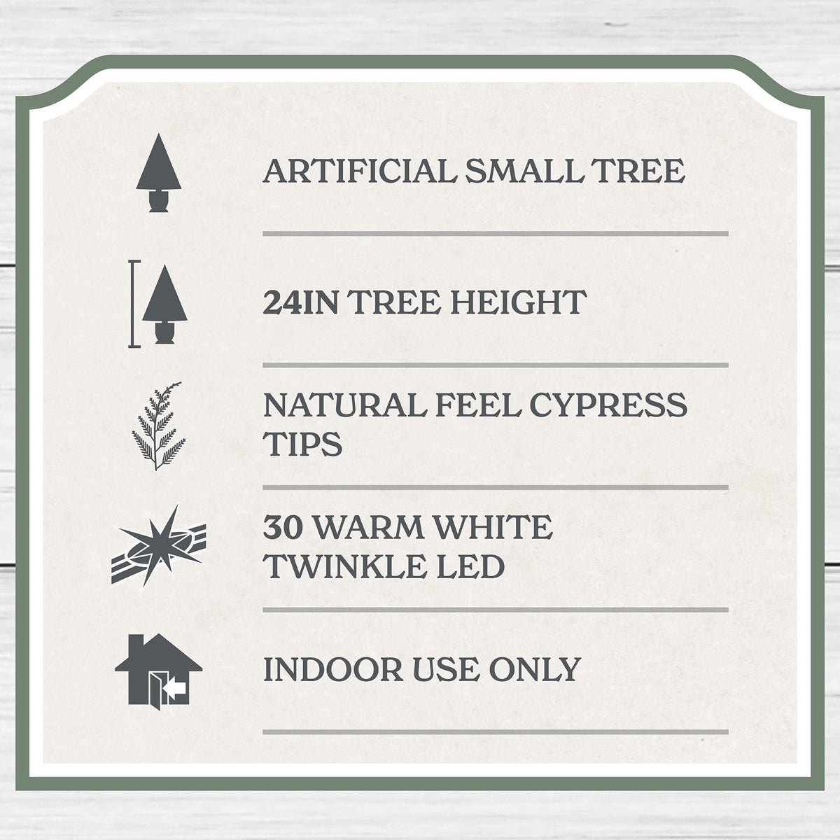 My Texas House 2' Small Pre-Lit Norfolk Pine Green Artificial Christmas Tree with 30 Warm White Twinkle LED Lights in Woven Basket
