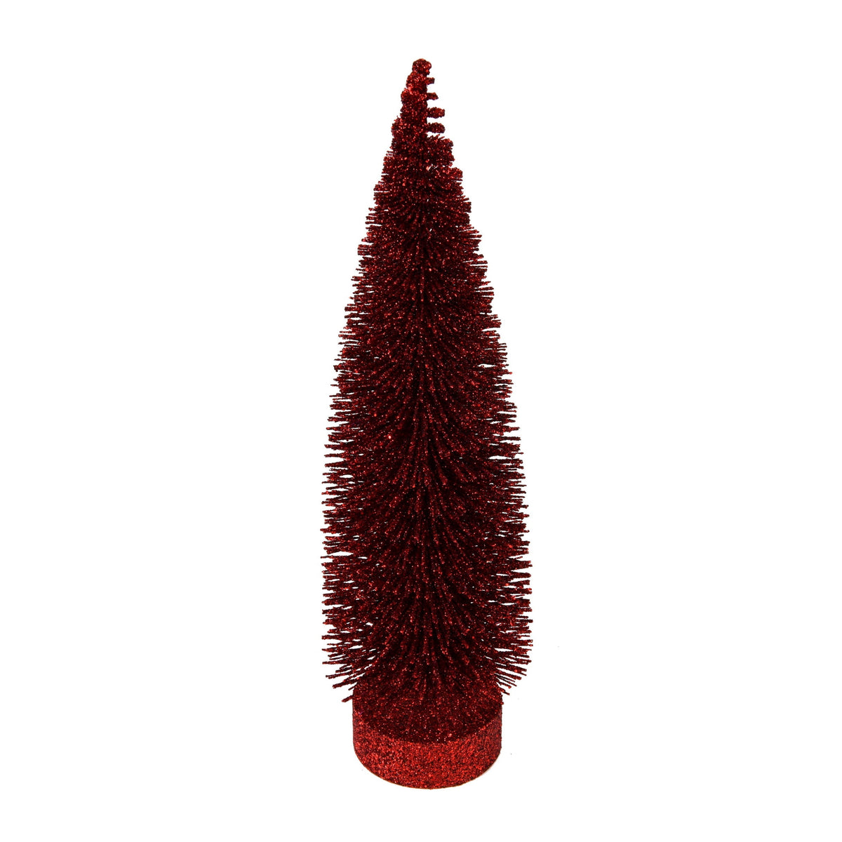 Vickerman 12"-14"-16" Burgundy Glitter Oval Pine Artificial Christmas Tree, Set of 3