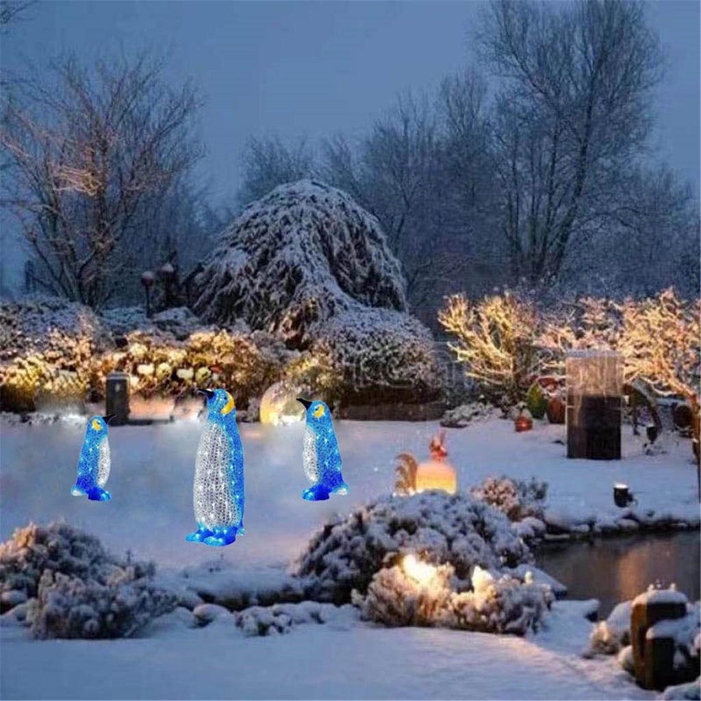 AZXY Clearance!Christmas Yard Decorations Penguin,Pre-Lit Penguin Christmas Garden Stakes,Large Animals Statue Outdoor Ornaments with Led Lights for Outdoor Decorations