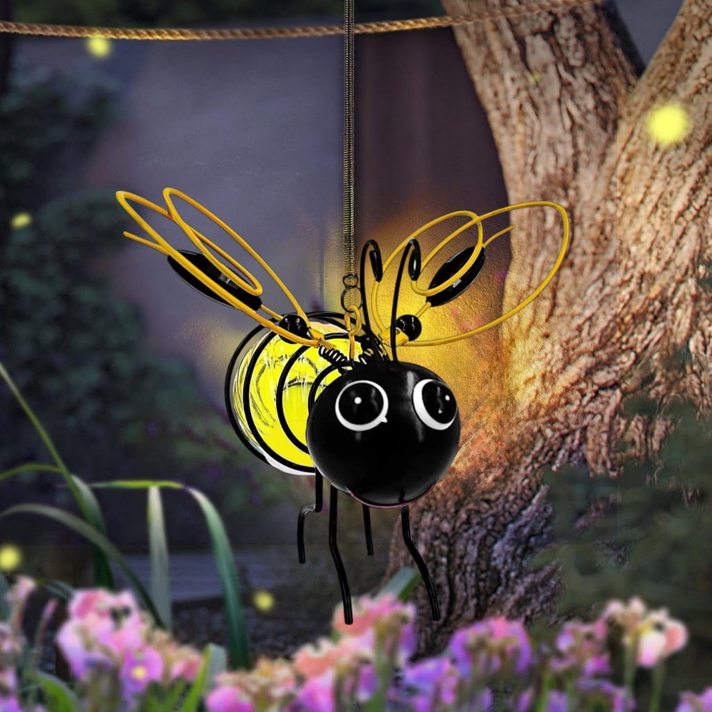 2 Pack Solar Butterfly Hanging Lantern Waterproof LED Outdoor Decor Light for Patio Garden Yard Pathway Balcony Porch Backyard