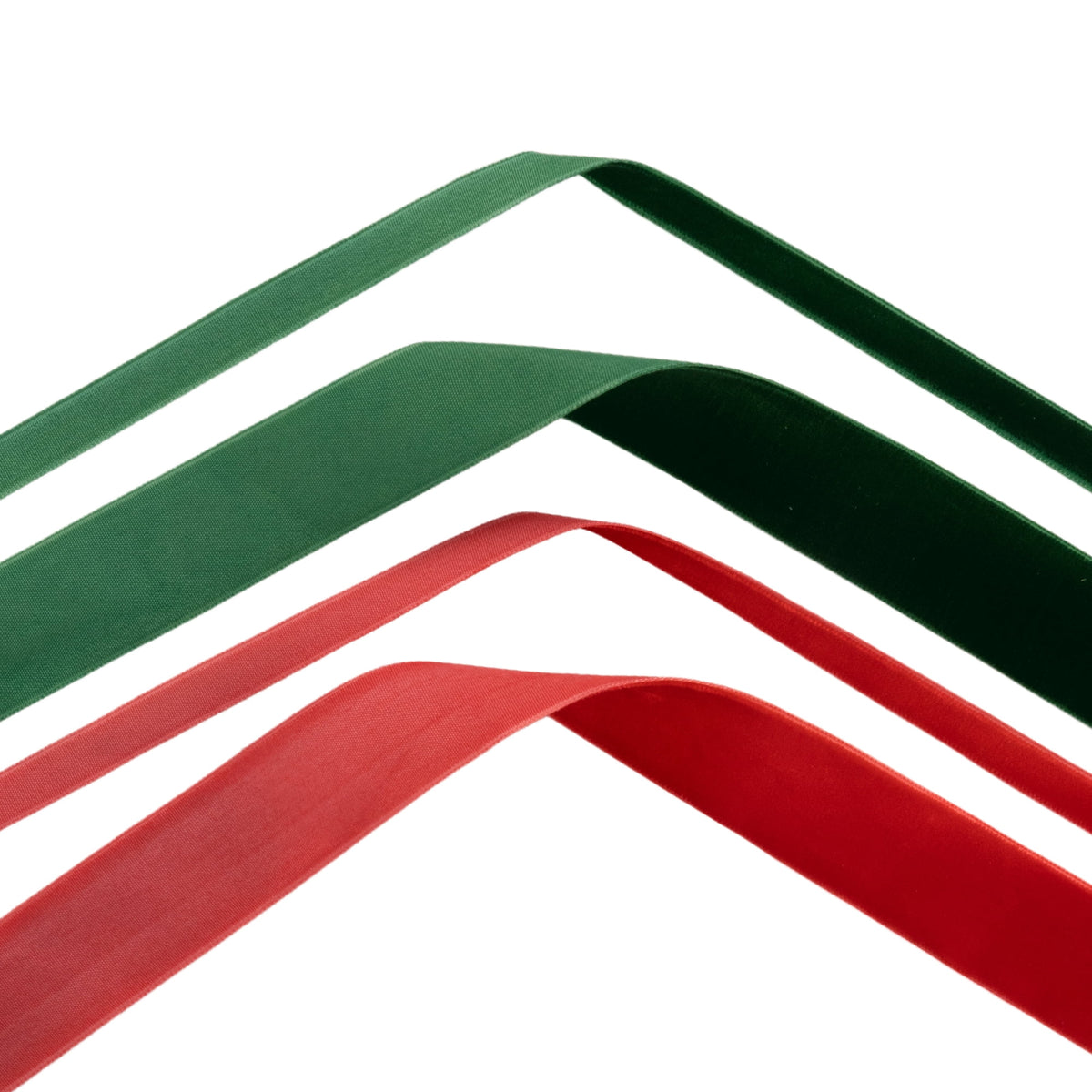 LaRibbons 3/8" & 1" Velvet Ribbon Stack - Red/Green Multi Pack, 20 Yards