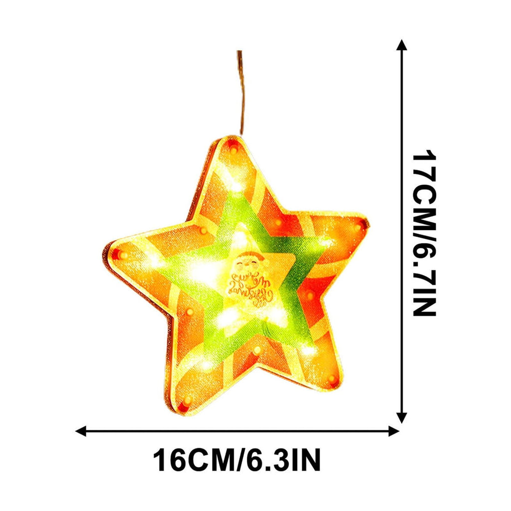 RXIRUCGD Christmas Window Hanging Lights Decorations, Christmas Window Lights with Suction Cup, Battery Operated Hanging Christmas Window Lights Indoor for Xmas Tree Fireplace Door Window Decor