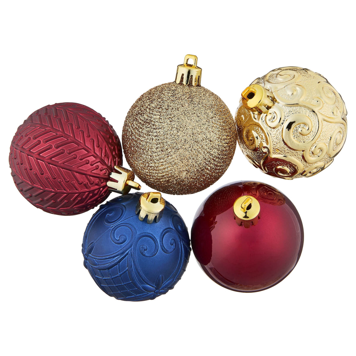 24-Count Red/Green/Gold Ball Shatterproof Christmas Ornaments, 2.8", by Holiday Time
