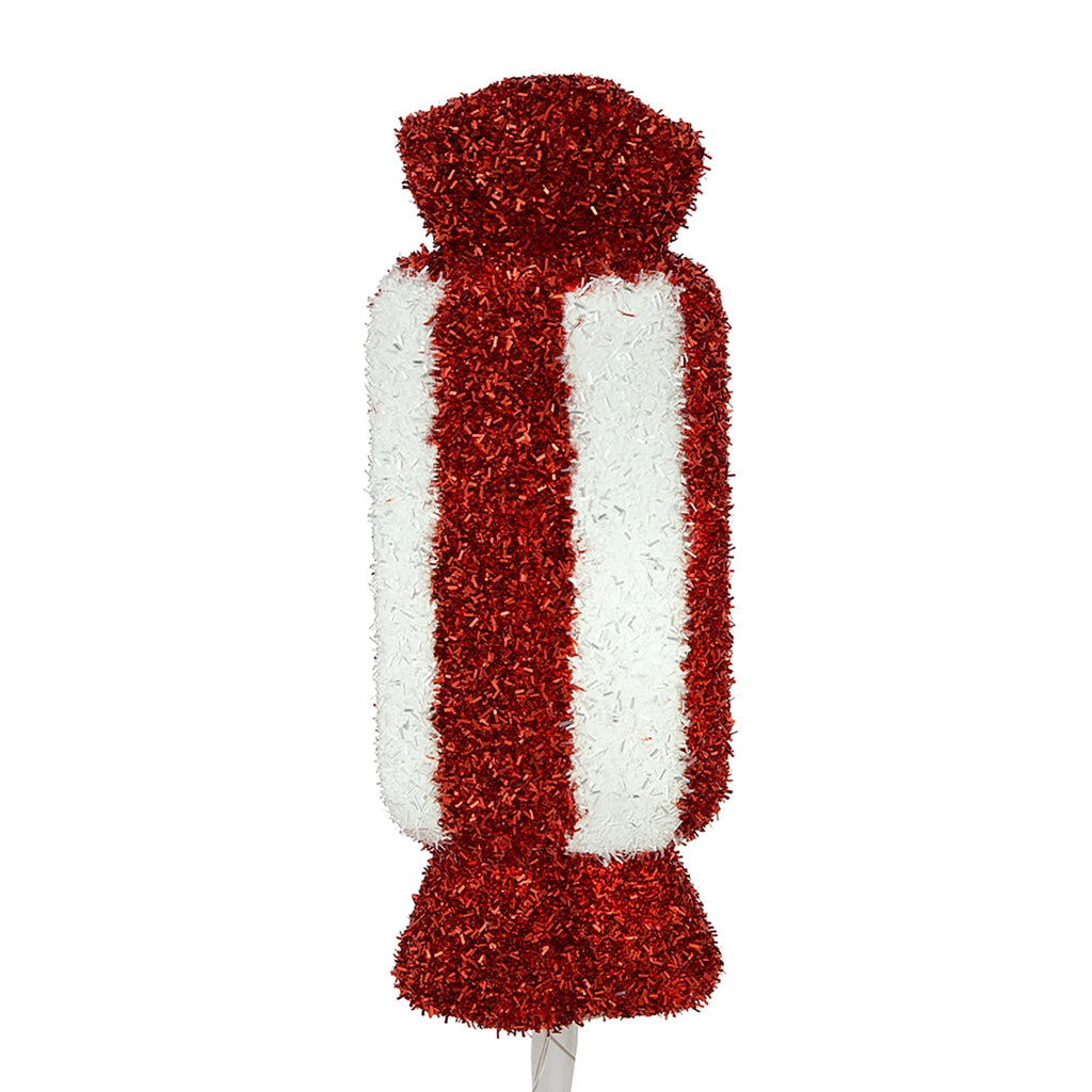 Outdoor LED Tinsel Candy Christmas Pathway Lights, Red and White, Set of 3, by Holiday Time
