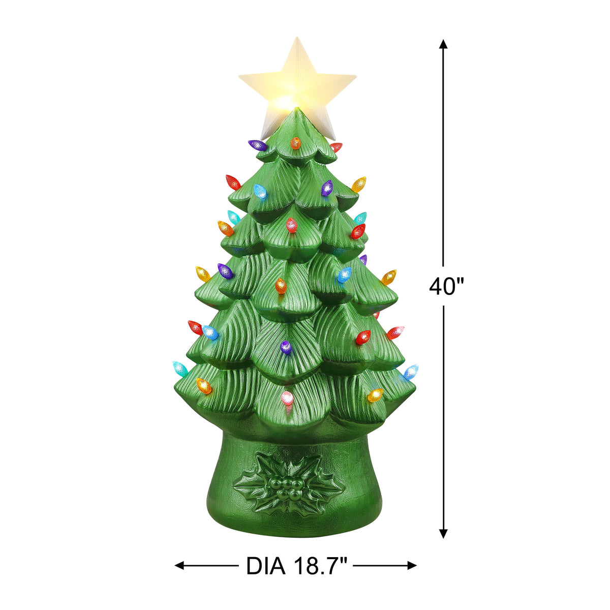 Mr. Christmas 40 in. Blow Mold Nostalgic Round Tree - Metallic