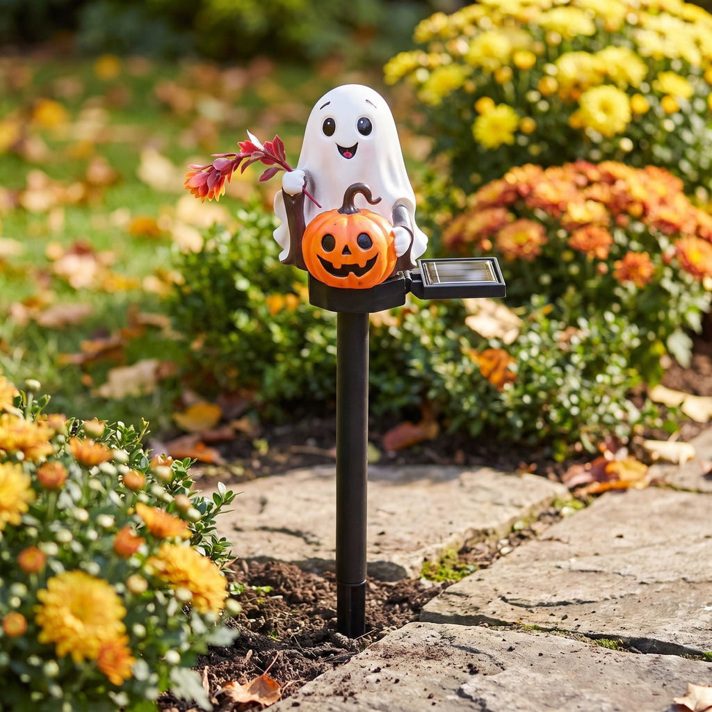 Stijggn Halloween Pumpkin Stake Solar Garden Lights, Waterproof Multi Branch Little Pumpkin Lantern Garden Stake Lights Outdoor Walkway Yard Garden Decoration