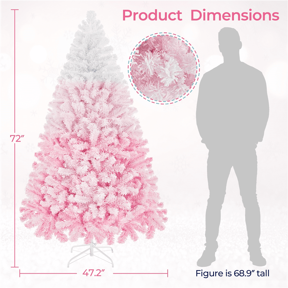 Alden Design 7.5 ft Pre-Lit Flocked Christmas Tree with Warm Lights, Frosted White