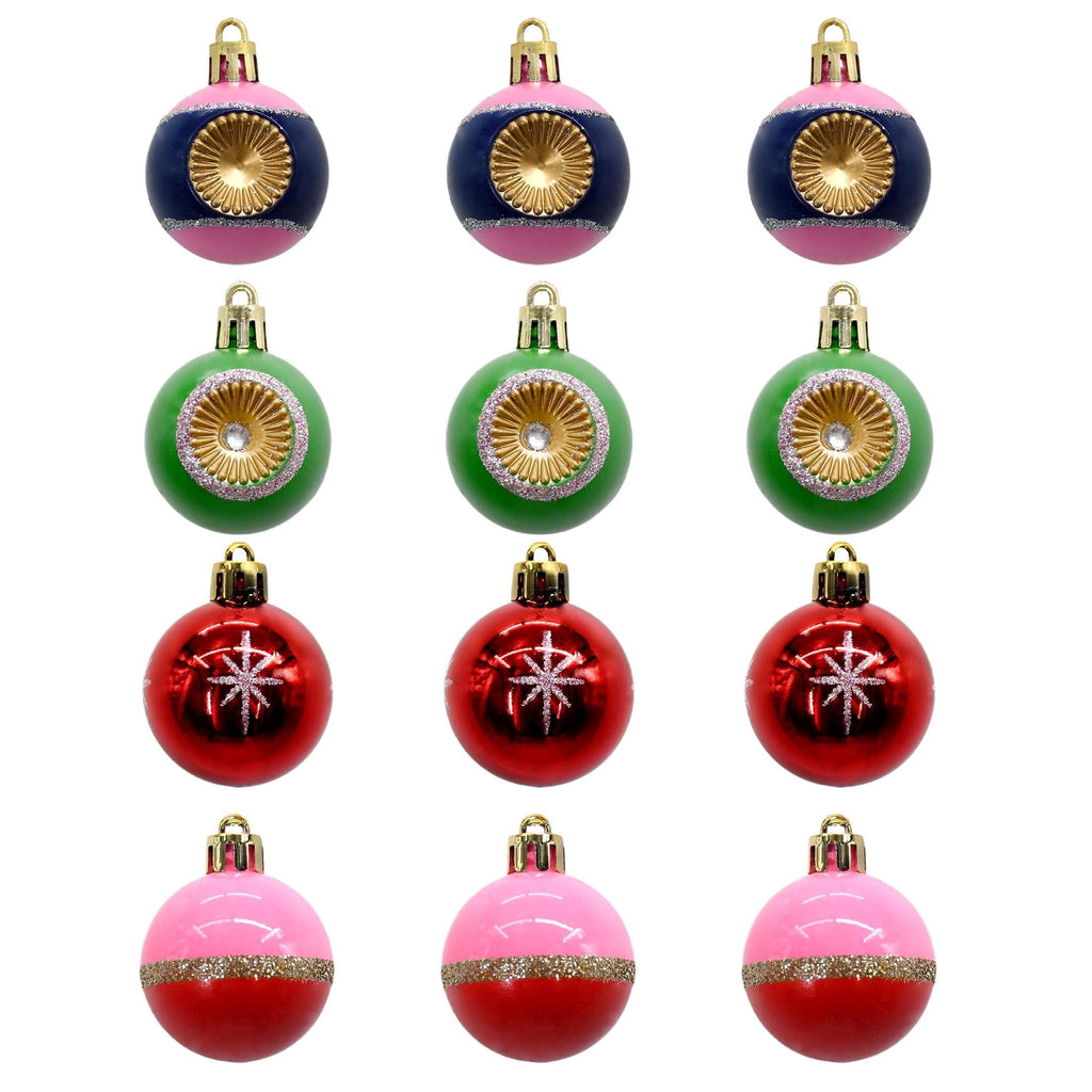 12-Count Multicolor Bright Ball Mini Christmas Ornaments, 1.8", by Holiday Time