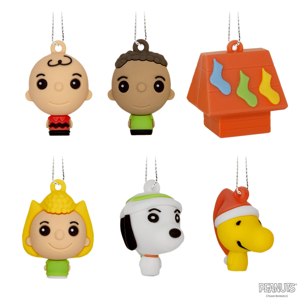 Hallmark Mini Christmas Ornaments (Peanuts, Shatterprf), Set of 6, 1 Count