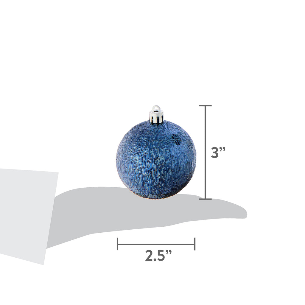 50-Count Blue and Silver Ball Shatterproof Christmas Ornaments, 3", by Holiday Time