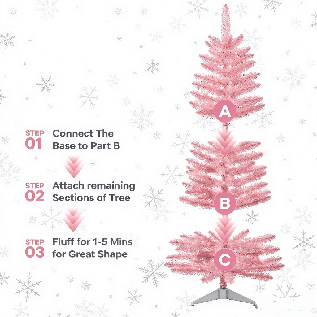 Cowin 4ft Artificial Christmas Tree,Pre-lit Tinsel Pine Spruce Tree, Small Xmas Tree for Home, Office and Party,White