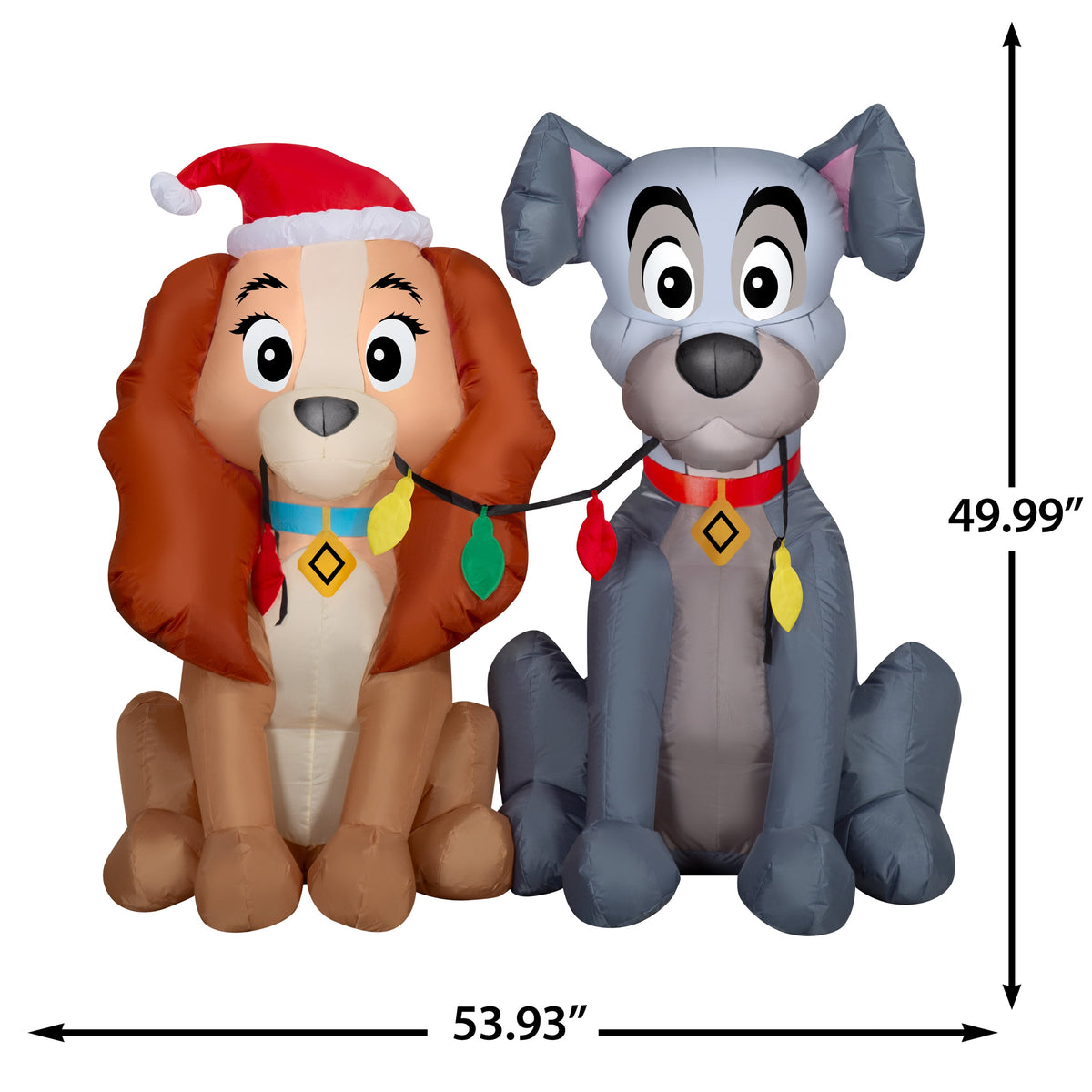 Gemmy Airblown Disney Lady and the Tramp Scene Christmas Inflatable, 4-Ft, LED Yard Decor