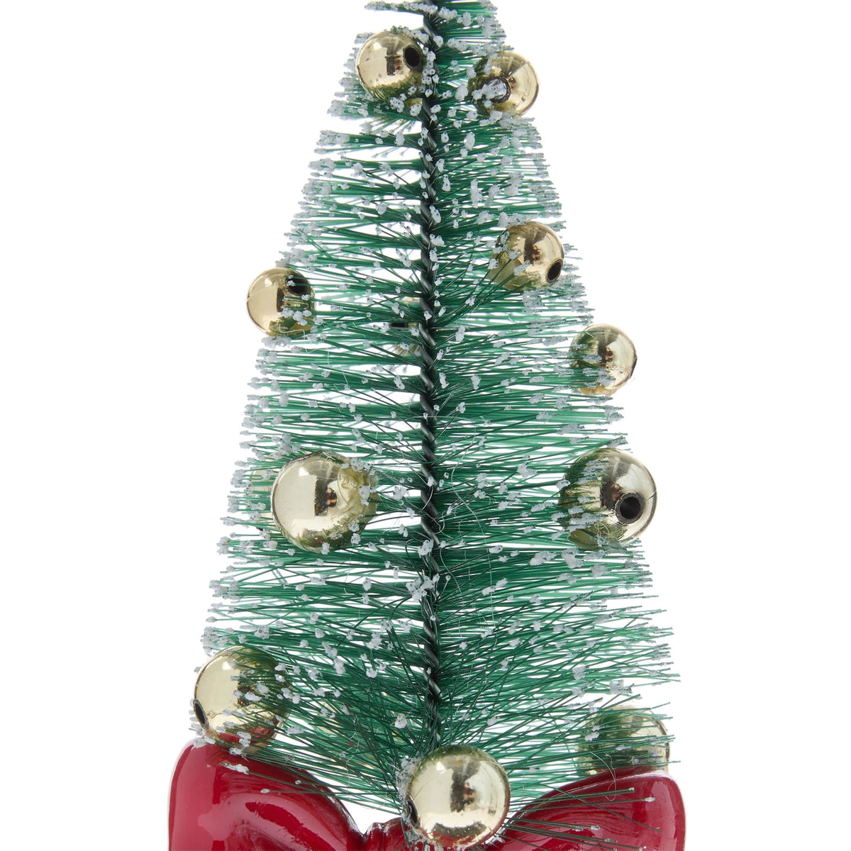 Red and Green Bottle Brush Tree with Bow Base Christmas Ornament, 8", by Holiday Time