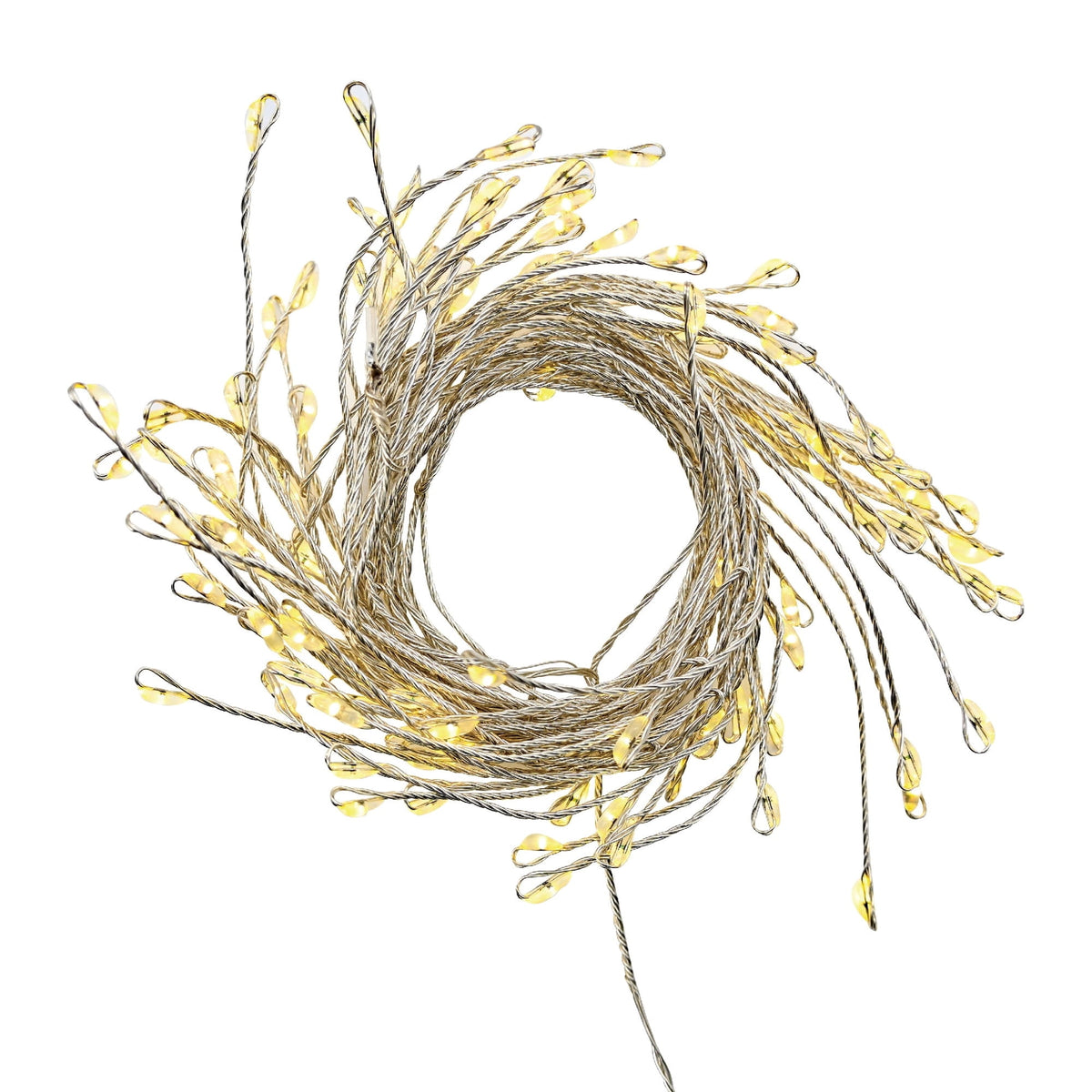 Indoor/Outdoor 100-Count Battery-Operated LED Cluster Christmas Garland Lights, Warm White, Silver Wire, 4', by Holiday Time