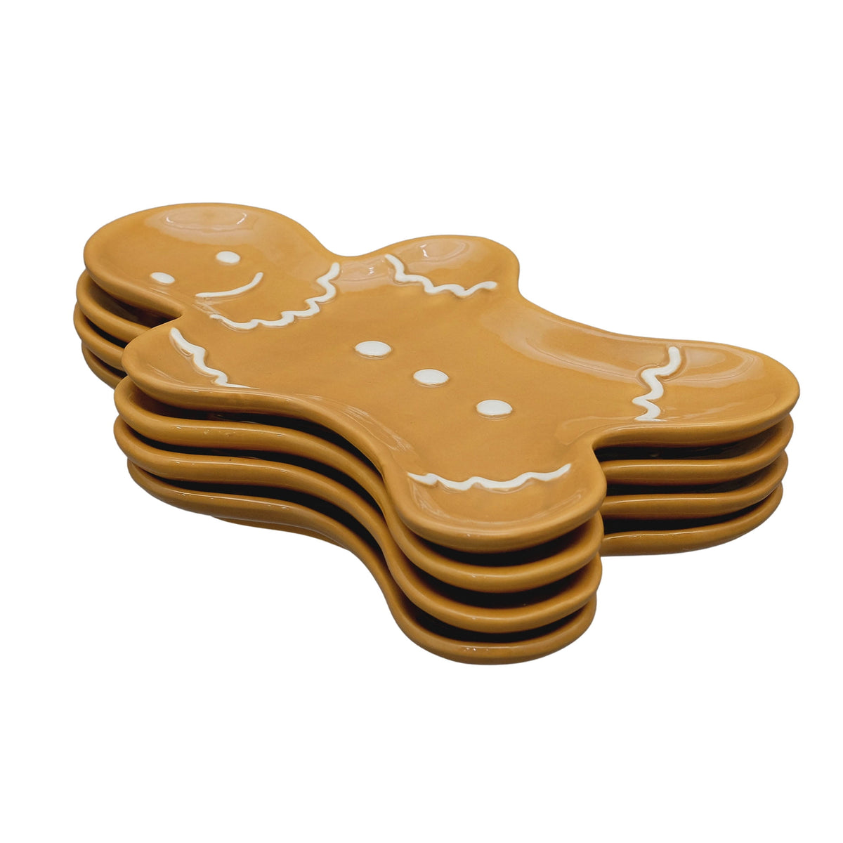 Holiday Time Gingerbread Man Appetizer Plates, 4-Pack