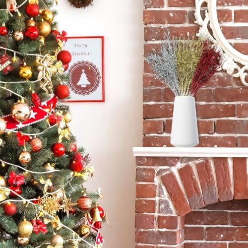 24 Pcs Christmas Tree Picks Decor,17” Artificial Glitter Curly Berry Stems
