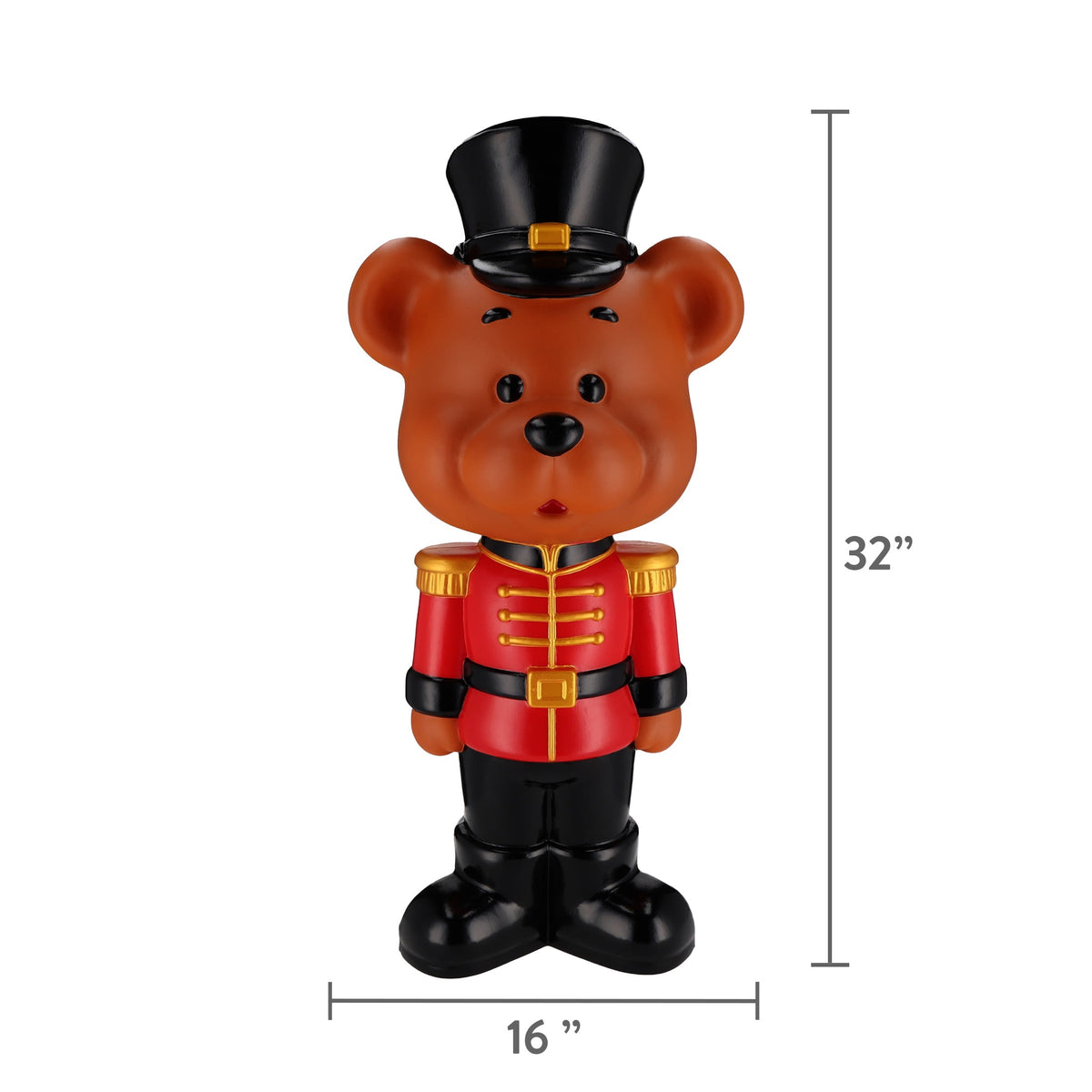 Lighted Blow Mold Bear Soldier Indoor/Outdoor Christmas Decoration, Multicolor, 32", by Holiday Time