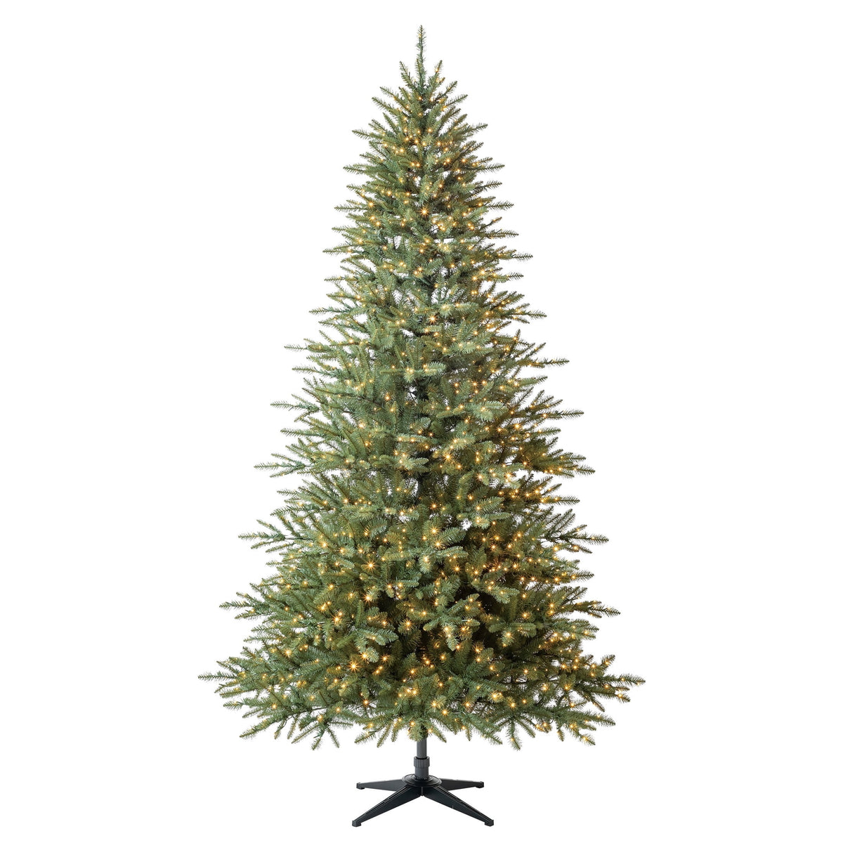 7.5' Pre-Lit Milford Pine Green Artificial Christmas Tree with LumaDazzle Color-Changing Twinkle LED Lights, Quick Set, and Stand, by Holiday Time