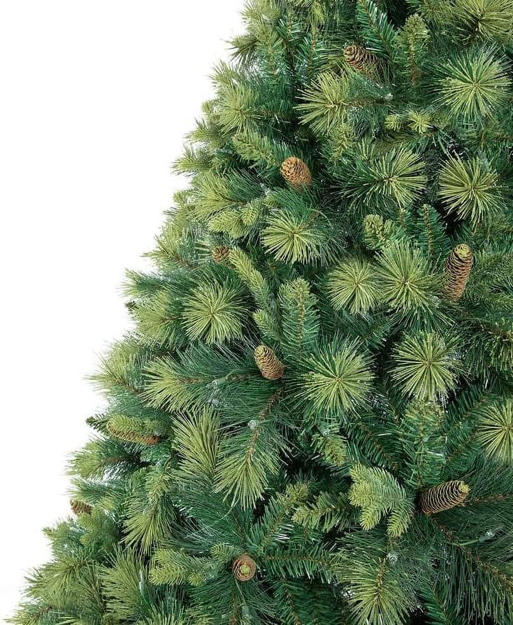 Naomi Home 7.5ft Christmas Tree with Lights, Realistic Traditional Christmas Tree Prelit with Pine Cones, Foot Pedal 1556 Branch Tips, 750 Warm Lights and Metal Stand, Aritificial Christmas Tree